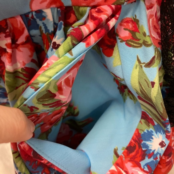 Vixen Vintage Blue and Red Floral Romantique Swing Dress - Picture 4 of 6